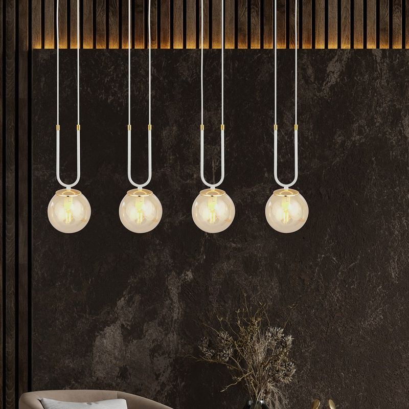 Emibig Lighting Taklampa GLAM 4 VIT/HONUNG