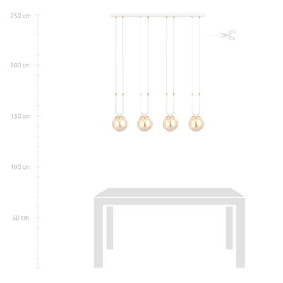 Emibig Lighting Taklampa GLAM 4 VIT/HONUNG