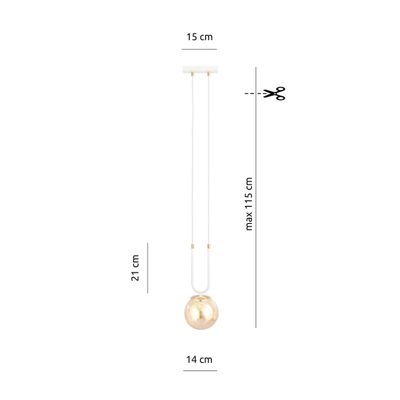Emibig Lighting Taklampa GLAM 1 VIT/HONUNG