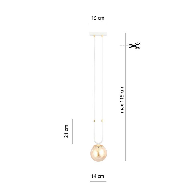 Emibig Lighting Taklampa GLAM 1 VIT/HONUNG