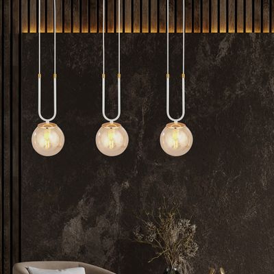 Emibig Lighting Taklampa GLAM 3 VIT/HONUNG