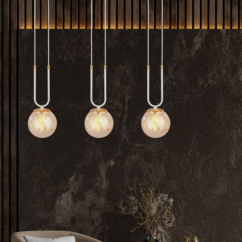 Emibig Lighting Taklampa GLAM 3 VIT/HONUNG