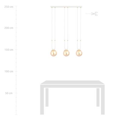 Emibig Lighting Taklampa GLAM 3 VIT/HONUNG