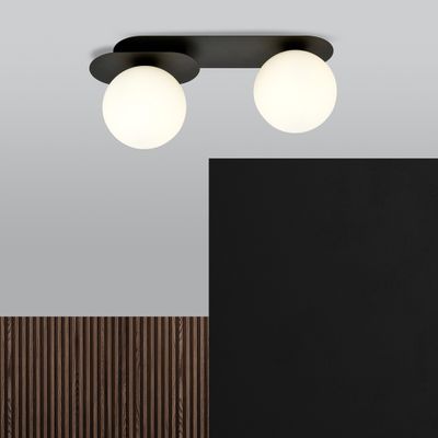 Emibig Lighting Taklampa PLAZA 2 SVART/OPAL