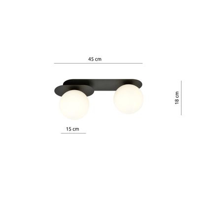 Emibig Lighting Taklampa PLAZA 2 SVART/OPAL