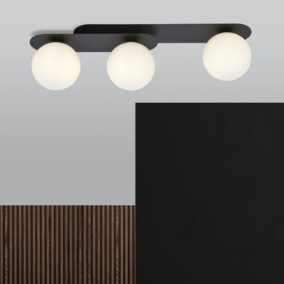 Emibig Lighting Taklampa PLAZA 3 SVART/OPAL