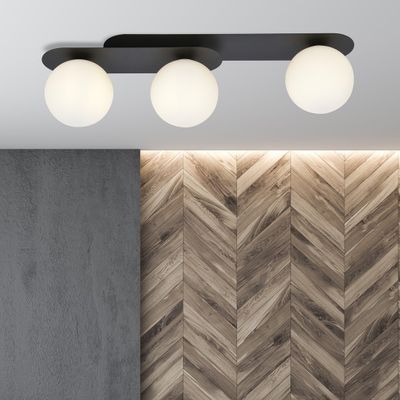 Emibig Lighting Taklampa PLAZA 3 SVART/OPAL
