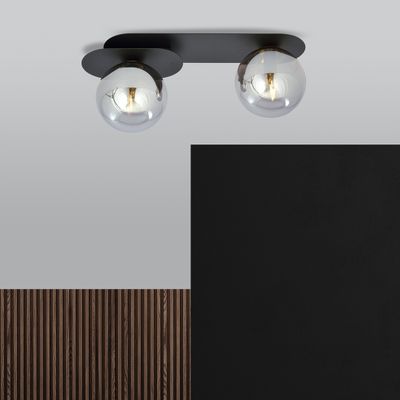 Emibig Lighting Taklampa PLAZA 2 SVART/GRAFIT