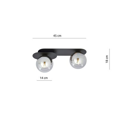 Emibig Lighting Taklampa PLAZA 2 SVART/GRAFIT