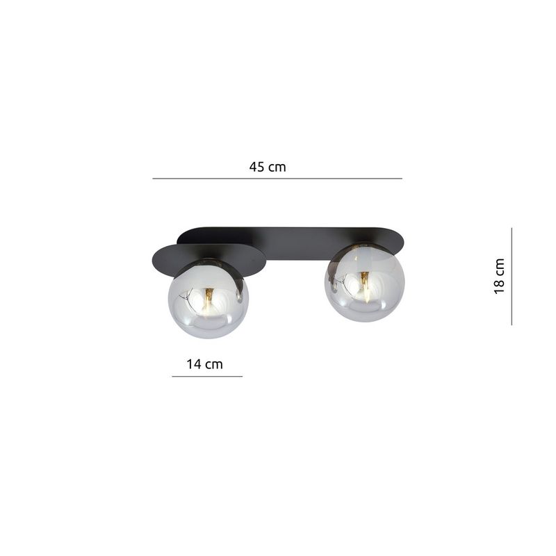 Emibig Lighting Taklampa PLAZA 2 SVART/GRAFIT