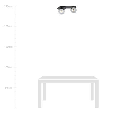 Emibig Lighting Taklampa PLAZA 2 SVART/GRAFIT