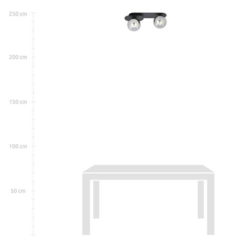 Emibig Lighting Taklampa PLAZA 2 SVART/GRAFIT