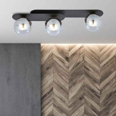 Emibig Lighting Taklampa PLAZA 3 SVART/GRAFIT