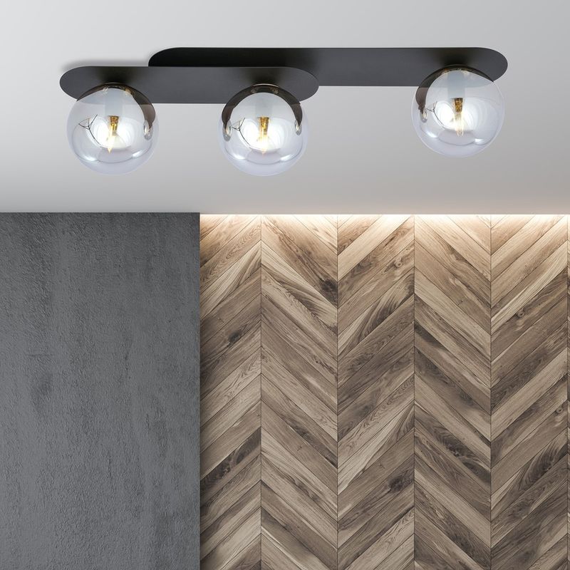 Emibig Lighting Taklampa PLAZA 3 SVART/GRAFIT