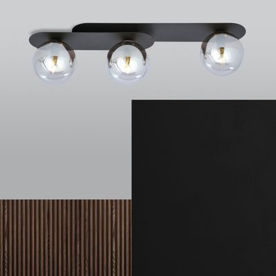 Emibig Lighting Taklampa PLAZA 3 SVART/GRAFIT