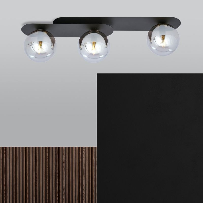 Emibig Lighting Taklampa PLAZA 3 SVART/GRAFIT
