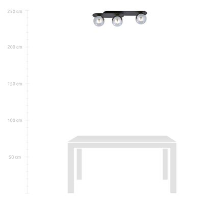 Emibig Lighting Taklampa PLAZA 3 SVART/GRAFIT
