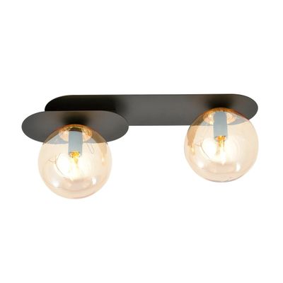 Emibig Lighting Taklampa PLAZA 2 SVART/HONUNG