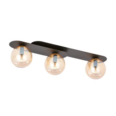 Emibig Lighting Taklampa PLAZA 3 SVART/HONUNG