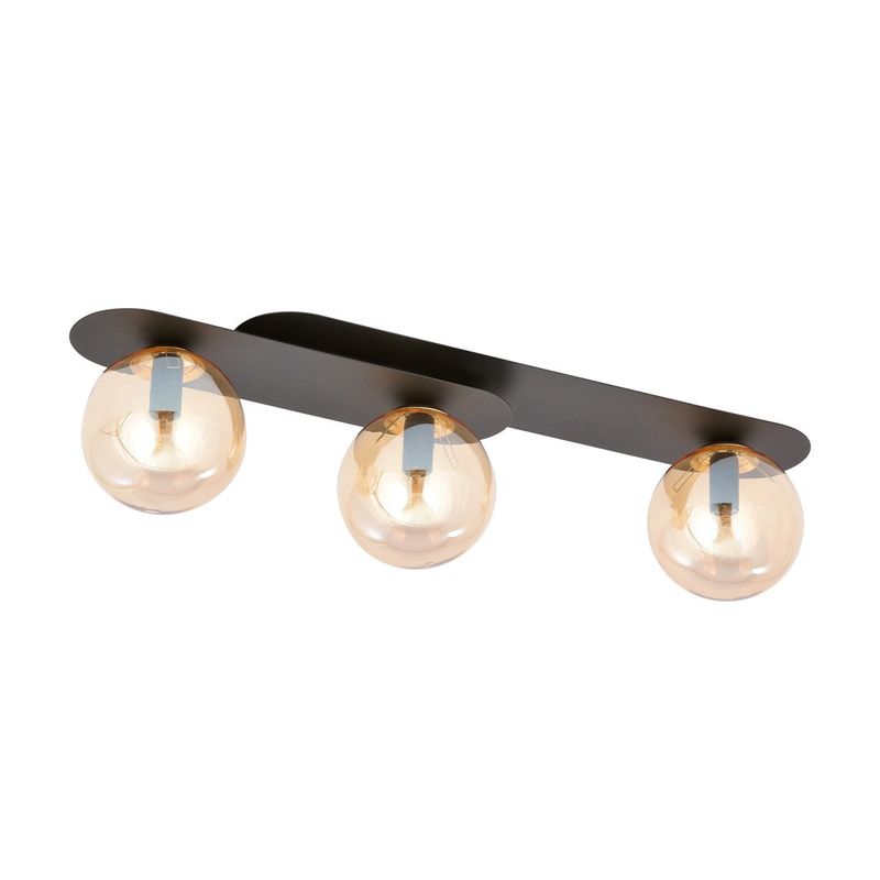 Emibig Lighting Taklampa PLAZA 3 SVART/HONUNG