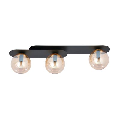 Emibig Lighting Taklampa PLAZA 3 SVART/HONUNG