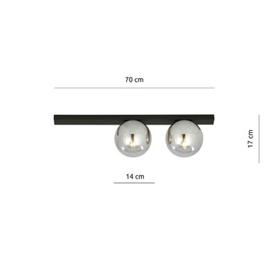 Emibig Lighting Taklampa FIT 2 SVART/GRAFIT