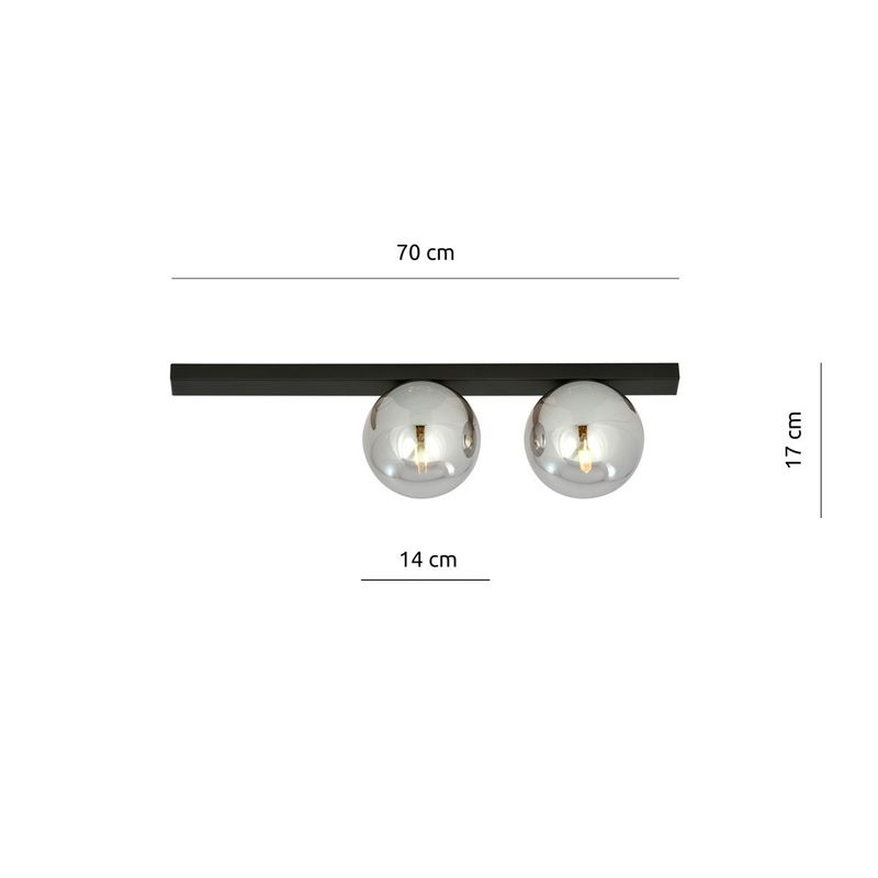 Emibig Lighting Taklampa FIT 2 SVART/GRAFIT