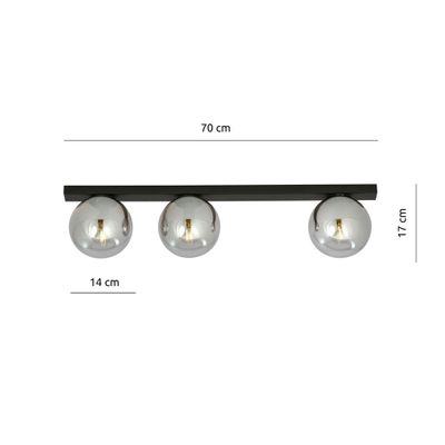 Emibig Lighting Taklampa FIT 3 SVART/GRAFIT
