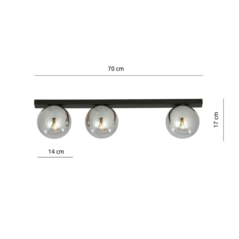 Emibig Lighting Taklampa FIT 3 SVART/GRAFIT