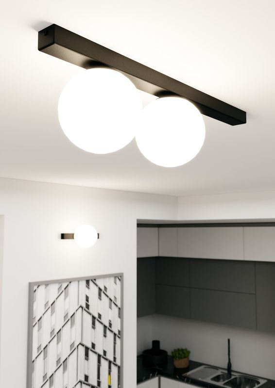 Emibig Lighting Taklampa FIT 2 SVART/OPAL