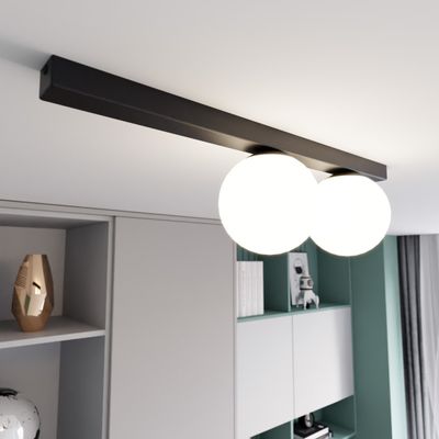 Emibig Lighting Taklampa FIT 2 SVART/OPAL