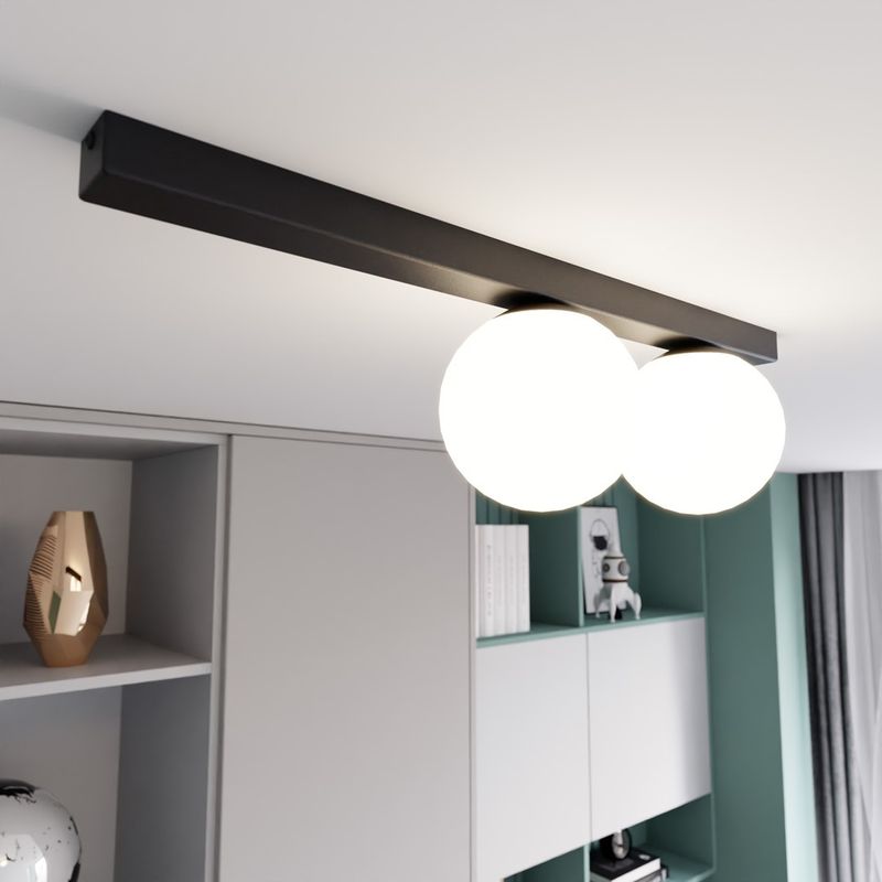 Emibig Lighting Taklampa FIT 2 SVART/OPAL