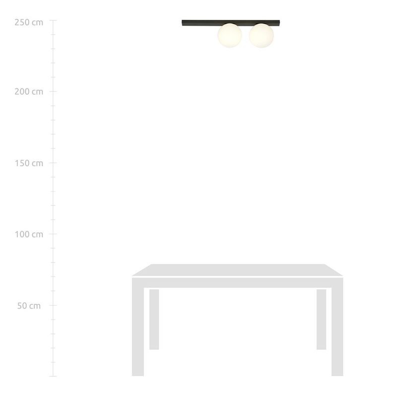 Emibig Lighting Taklampa FIT 2 SVART/OPAL