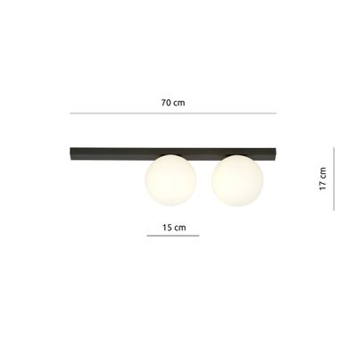 Emibig Lighting Taklampa FIT 2 SVART/OPAL