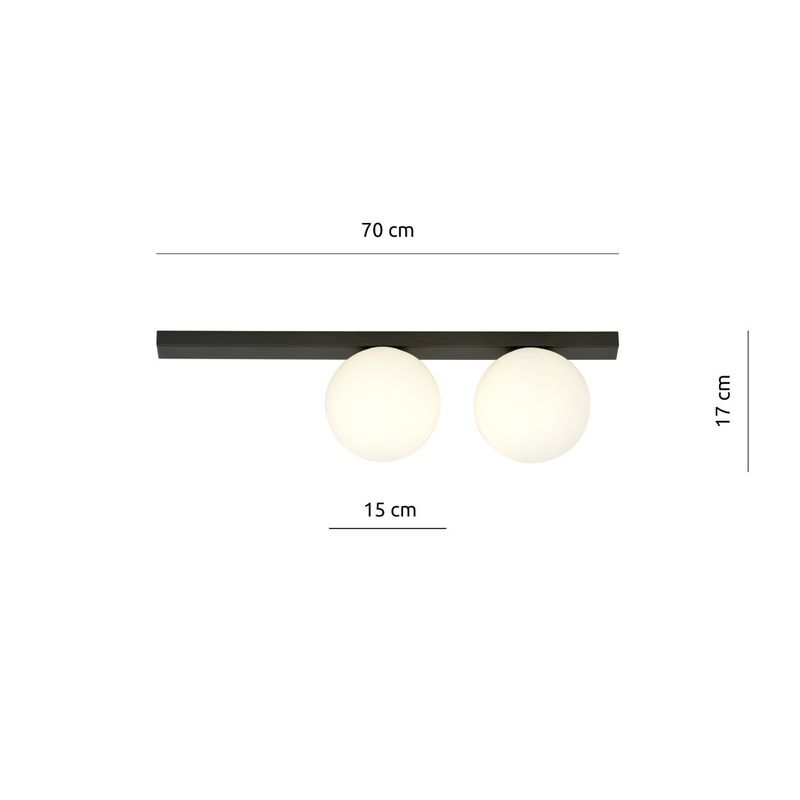 Emibig Lighting Taklampa FIT 2 SVART/OPAL