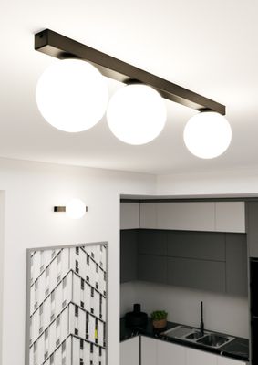 Emibig Lighting Taklampa FIT 3 SVART/OPAL