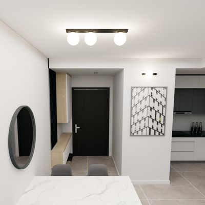 Emibig Lighting Taklampa FIT 3 SVART/OPAL