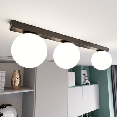 Emibig Lighting Taklampa FIT 3 SVART/OPAL