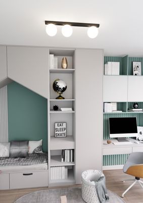 Emibig Lighting Taklampa FIT 3 SVART/OPAL