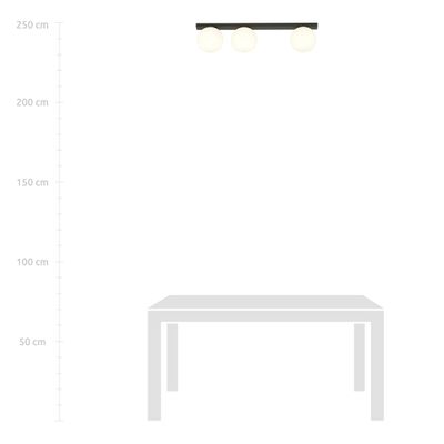 Emibig Lighting Taklampa FIT 3 SVART/OPAL