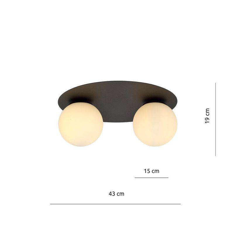 Emibig Lighting Taklampa SOLAR 2 SVART/OPAL