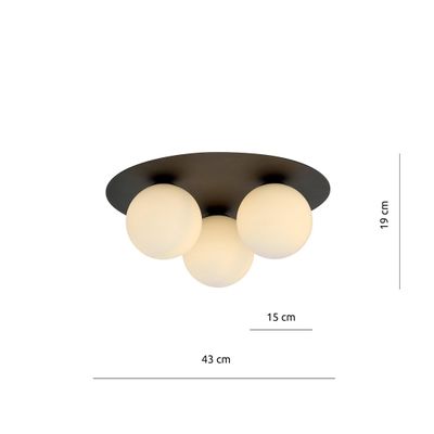 Emibig Lighting Taklampa SOLAR 3 SVART/OPAL
