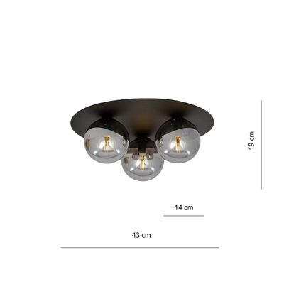 Emibig Lighting Taklampa SOLAR 3 SVART/GRAFIT