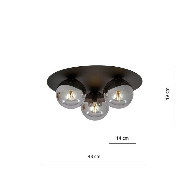 Emibig Lighting Taklampa SOLAR 3 SVART/GRAFIT