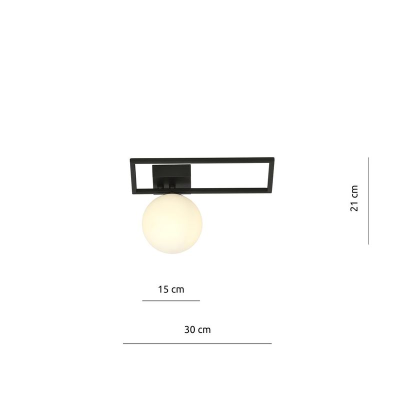 Emibig Lighting Taklampa IMAGO 1D SVART/OPAL