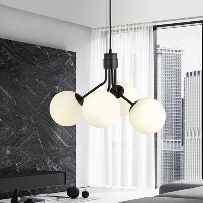 Emibig Lighting Taklampa NOVA 4 SVART/OPAL