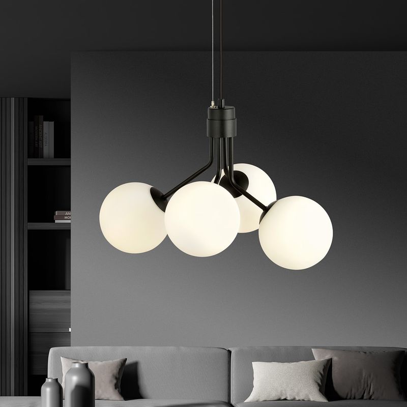 Emibig Lighting Taklampa NOVA 4 SVART/OPAL