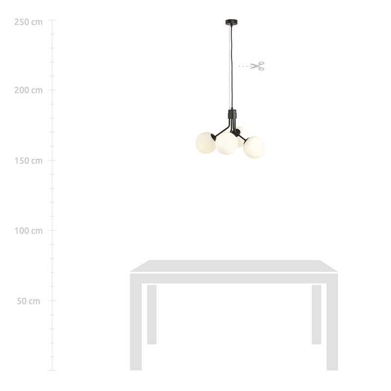 Emibig Lighting Taklampa NOVA 4 SVART/OPAL