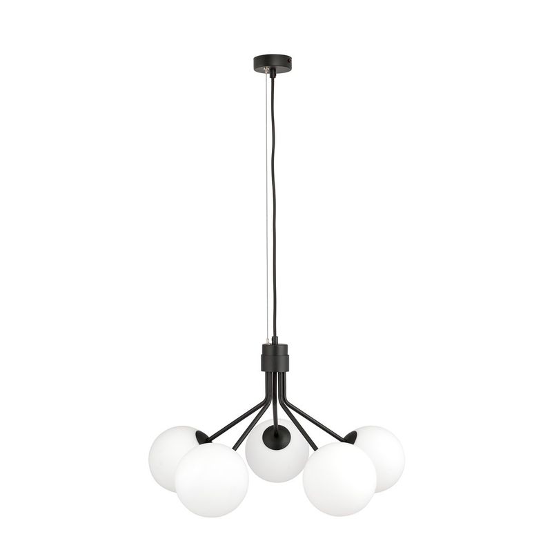 Emibig Lighting Taklampa NOVA 5 SVART/OPAL