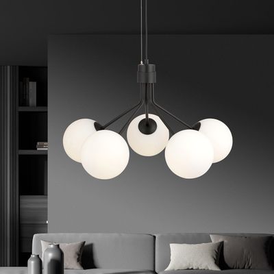 Emibig Lighting Taklampa NOVA 5 SVART/OPAL